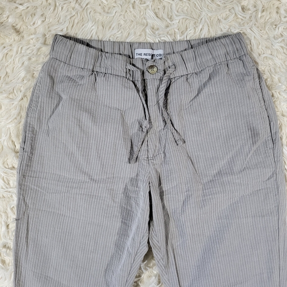 THE RESORT CO Seersucker Trousers Sage – Gray Striped Pants Mens Small - Picture 4 of 16